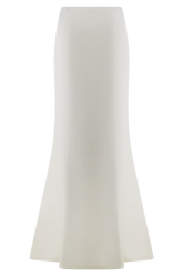 Khloe Satin Fishtail Maxi Skirt - White